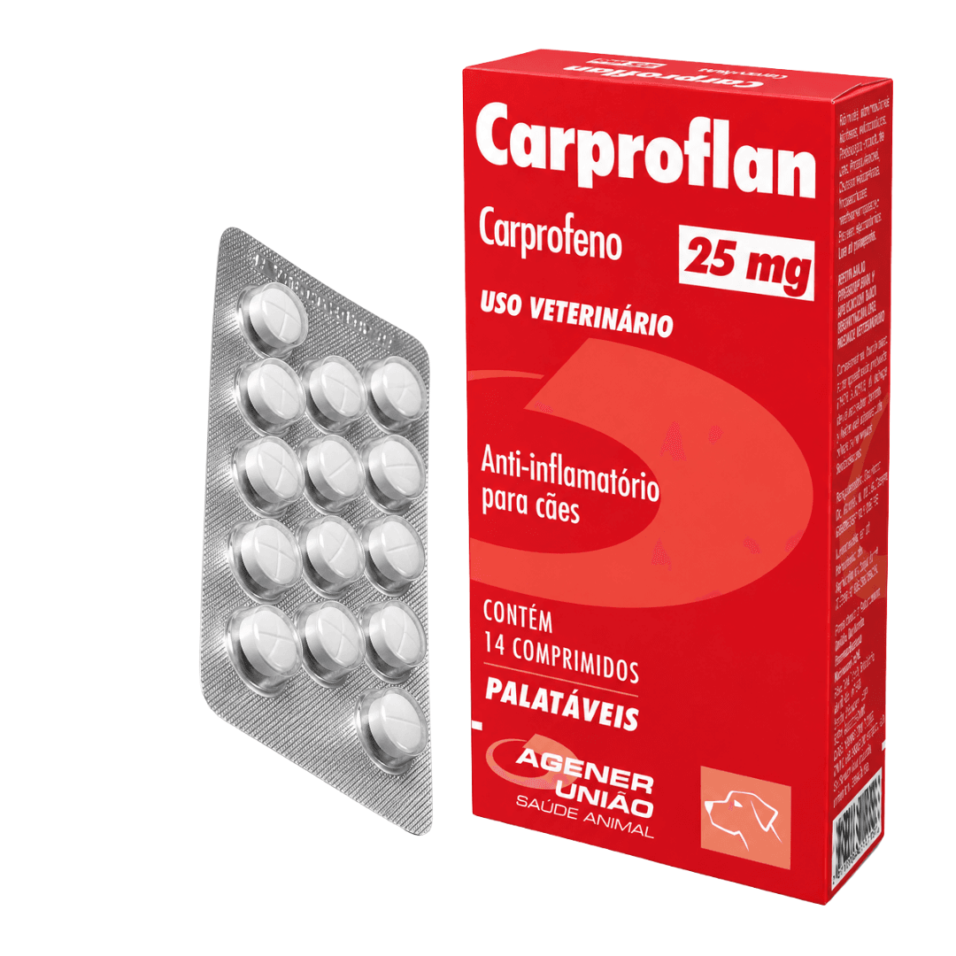 Carproflan 25mg Com 14 Comprimidos Para  Cães - Agener União