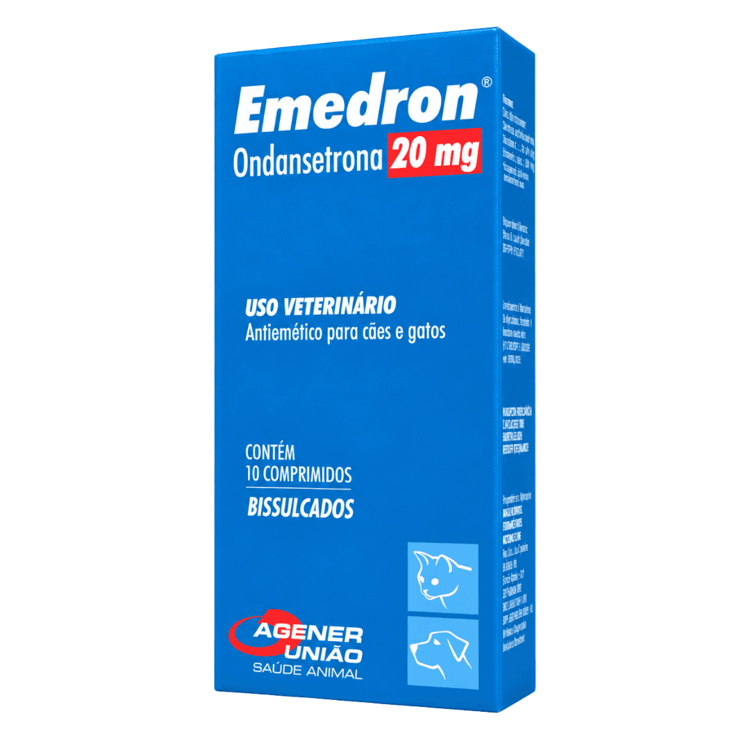 Emedron 20mg 10 Comp Antiemético P/ Cães-Gatos  Agener União