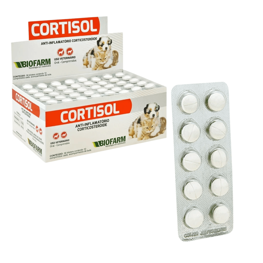 Cortisol Anti-inflamatório Cães-Gatos Blister 10comp Biofarm