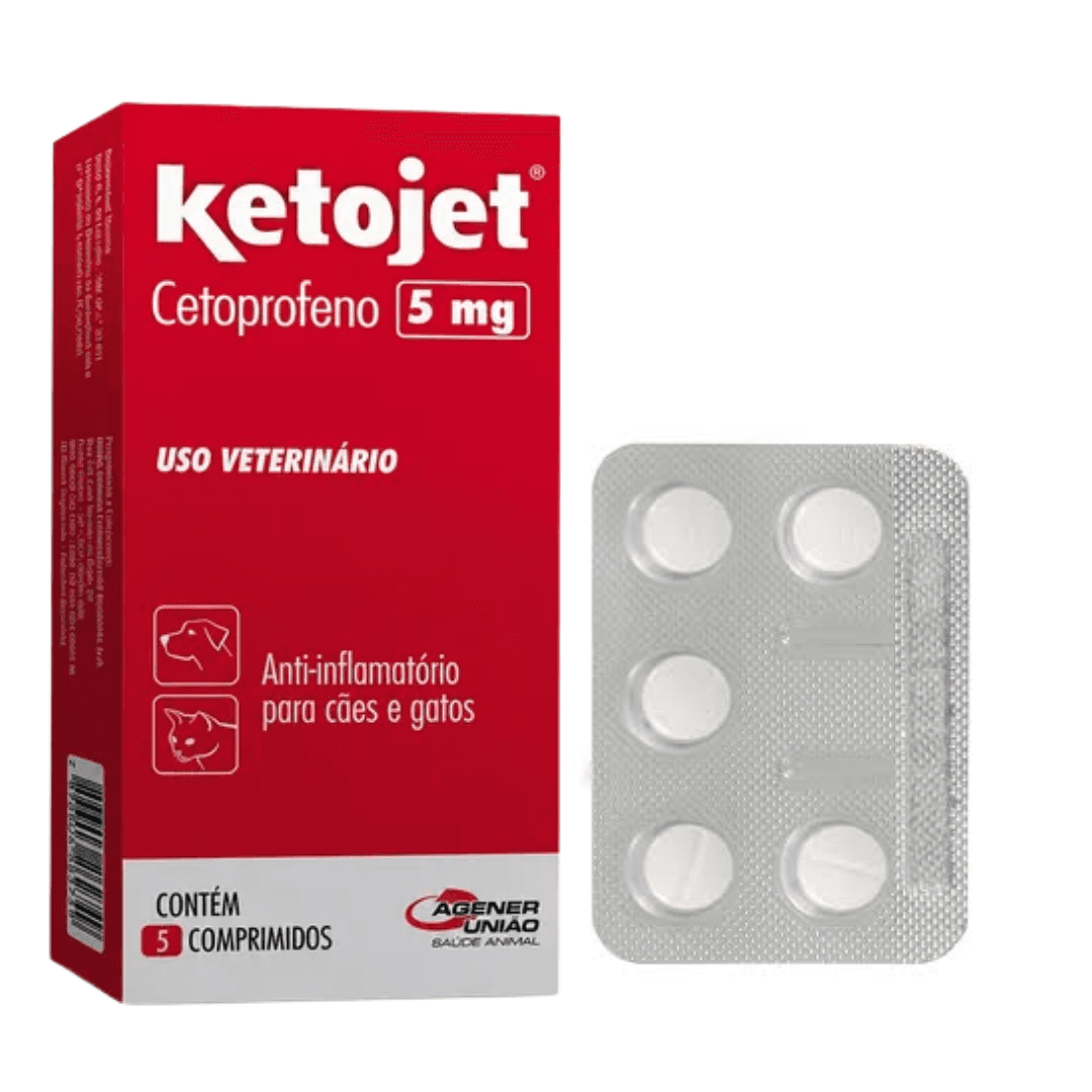 Ketojet 5mg Com 5 Comprimidos Para Cães-Gatos - Agener União