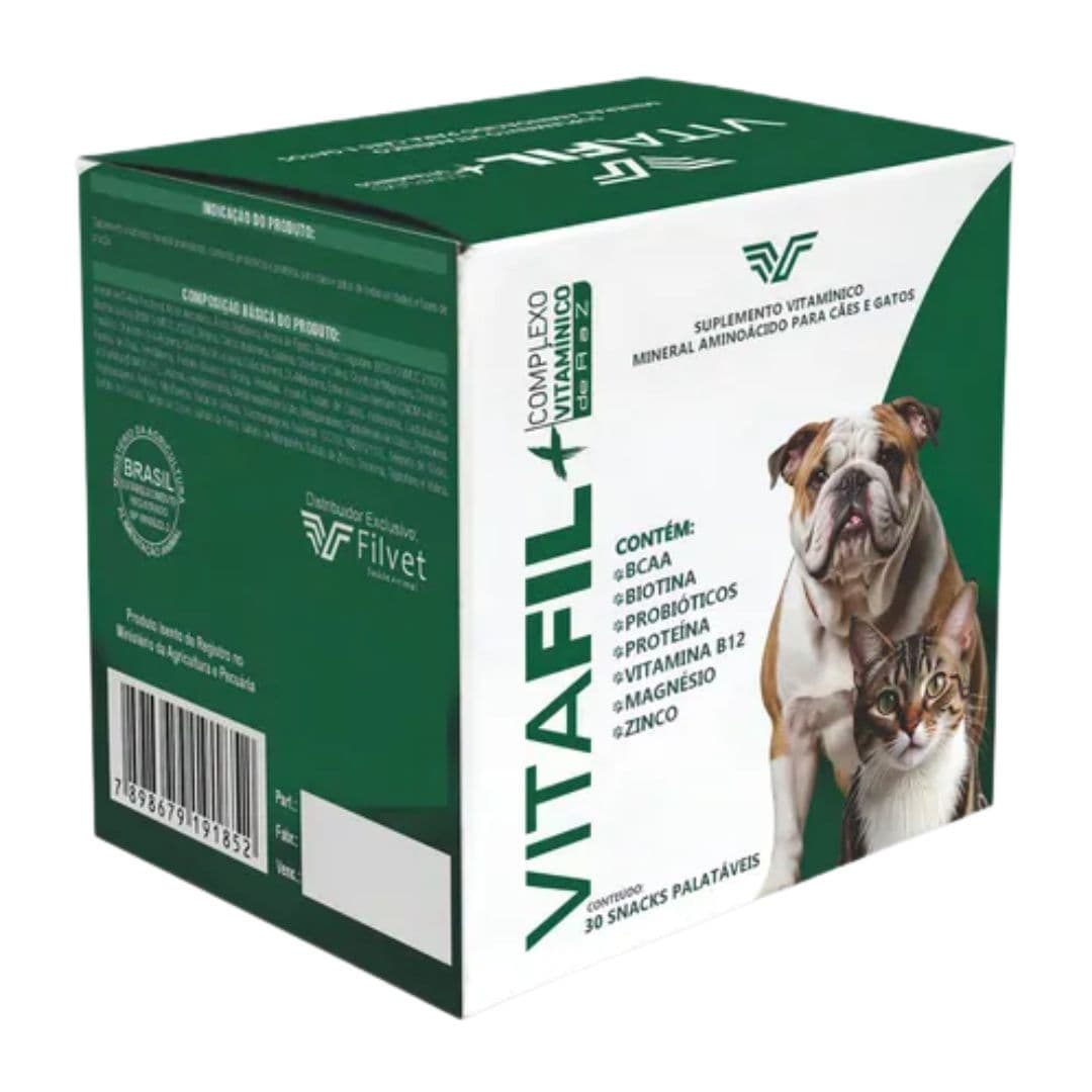 Suplemento Vitaminico Vitafil P/ Cães-Gatos 30 Snacks Filvet