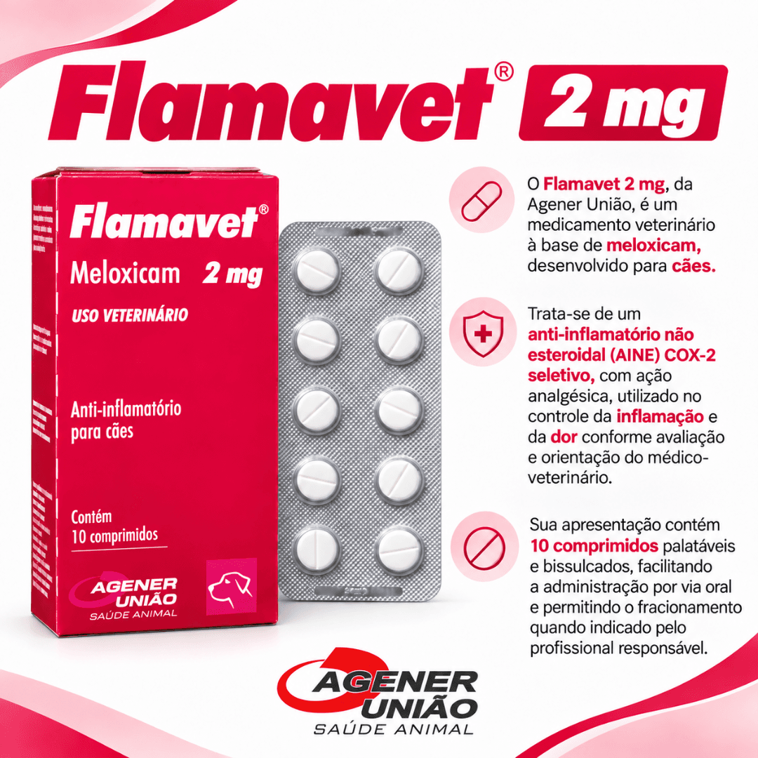 Flamavet 2mg Com 10 Comprimidos Para Cães - Agener União