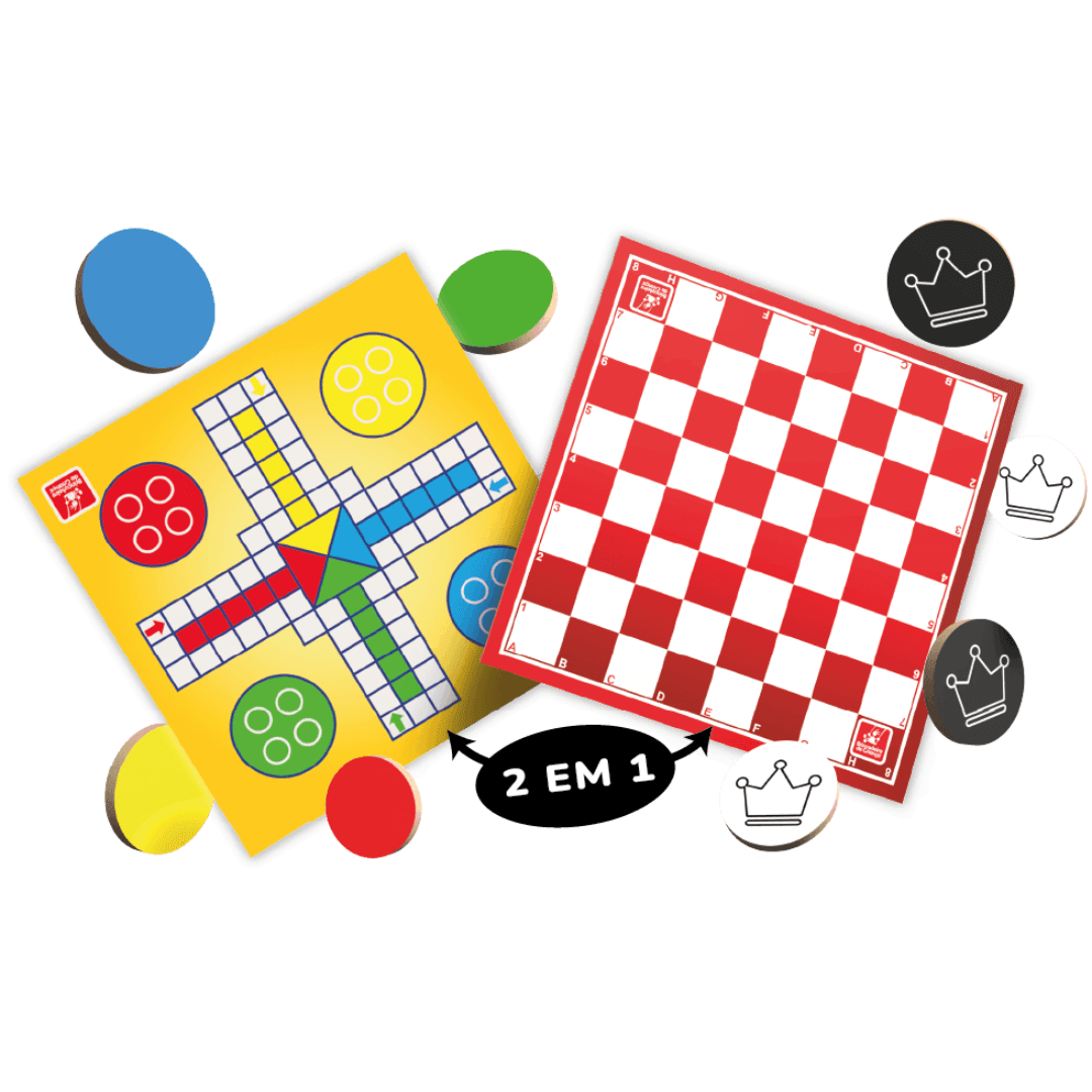 Kit 2 em 1 Jogos Clássicos Dama e Ludo Coleção POP