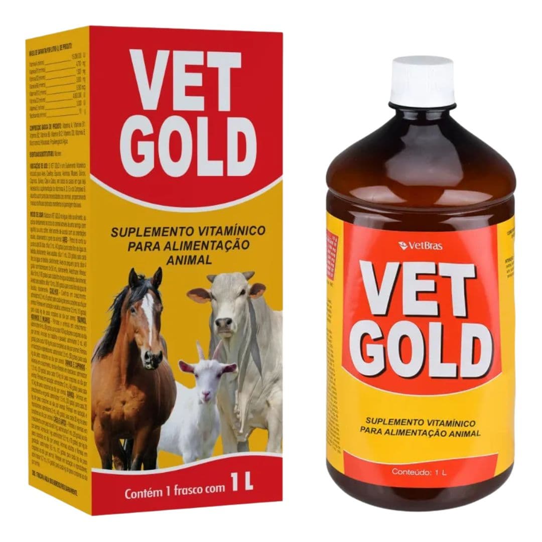 Suplemento Vitamínico Para Alimentação Animal Vet Gold 1L